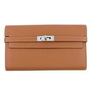 Hermes Kelly Wallet Long Gold Epsom Leather D Stamp HERMES Women's WALLET